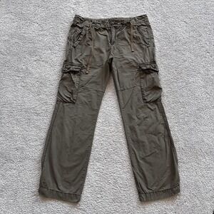 Vintage Polo Jeans Co. Ralph Lauren Cargo Pants Womens 12 Green Drawstring